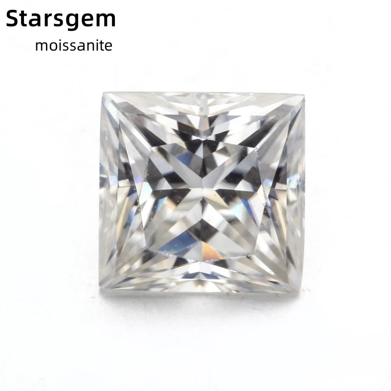 Starsgem Wholesale DEF White Color square Shape Moissanite Stones Available Size in Stock