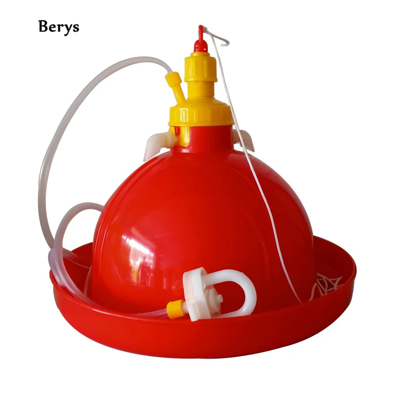 New Automatic Chicken Waterer Plastic Poultry Drink Feeder with Bell for Poultry Care