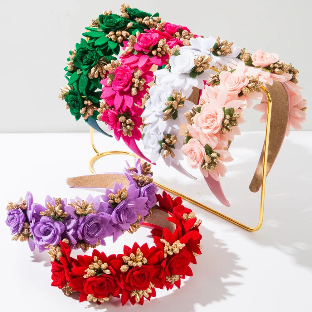 New Simulation Flower Super fairy Temperament Hairband Personality Fashionable Sweet Street Photo Flower Hair Accessories