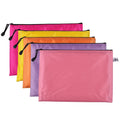 A4 A5 Stationary Embossed Waterproof Zipper Document Bags Oxford Cloth Zip File Folder Bag