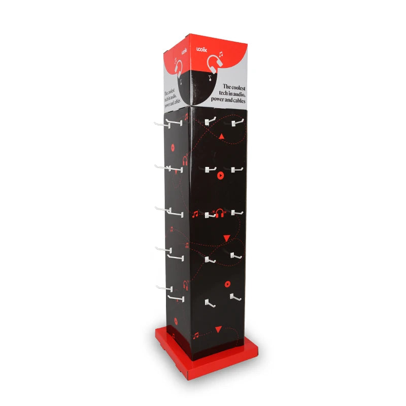 Retail Customized Eco-friendly Cardboard Hat Display Stand Corrugated Shelf 4c Offset Printed Stable Structure Easy Assembly
