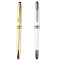 SHULI Stylo Wholesale Custom Gold Gel Pen Set Metal Office Sign Pen High Quality Luxury Gold White Metal Roller Pen With Box