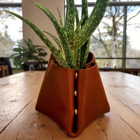 Vase Pattern Leather Pencil Case Plant Holders Leather Pen Box DIY Flower Vase Office Decor Gifts