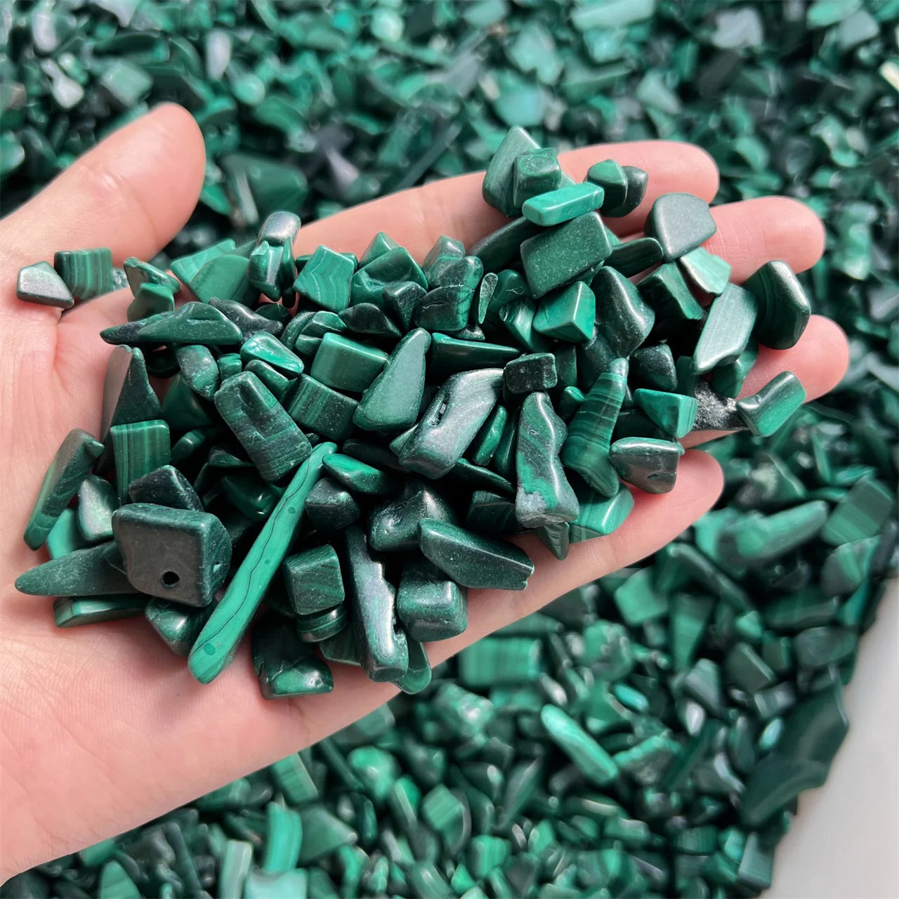 Wholesale Natural Malachite Tumbled Stone Gemstone Healing Crystal Gravels Chips
