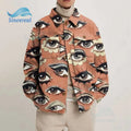 OEM Custom logo Cotton Streetwear Jacket Printed Oversize Thick Shirt Plus Size Bomber Jacket for Men's