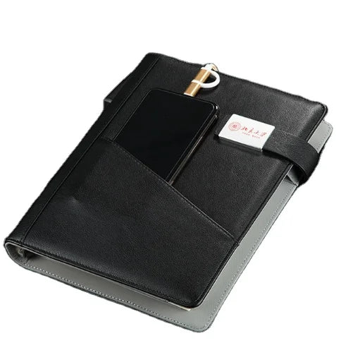 8000mah Business Gifts Low Moq A5 Luxury Diary 2021 Planner Wireless Charging Notebook With Powerbank and Usb