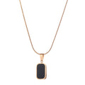 Paslanmaz Celik Kolye Square Double Side Black and White Shell Stainless Steel Necklace Edelstahlkette Gold Plated Necklace