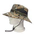 Custom Logo Camping Fishing Cap Safari Sun Boonie Hat  Custom  Camo Bucket Hat With String