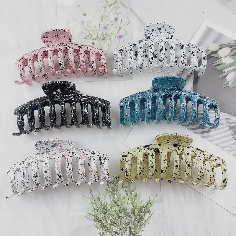 Wholesale 4 Inch 11 CM Hair Crab Clutchers Large Big Accessories Bigsize Painted Dot Hair Claws Large Claw Hair Clip