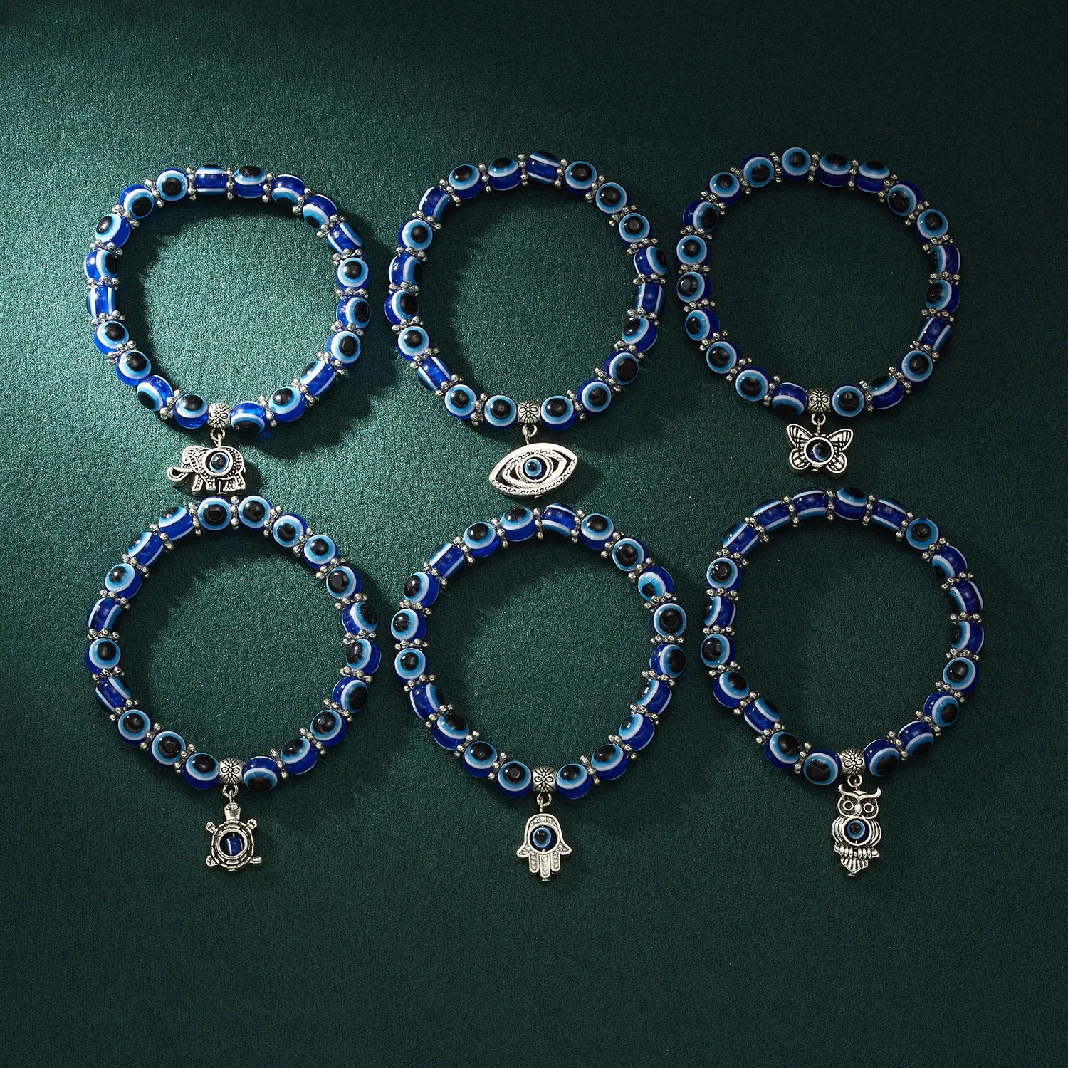 Lucky Turkey Evil Eyes 8mm Bead Bracelet Stretchy Elastic Band Turkish Amulet Blue Eye Jewelry Natural Stone Beaded Bracelet