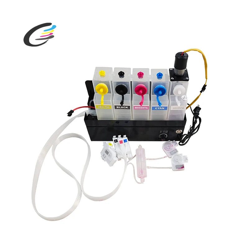 Fcolor Ink System CISS with DTF Ink Mixer New DTF Circulation White for Epson L1800 1390 L805 DTF Printer Inkjet Printers 1 Set