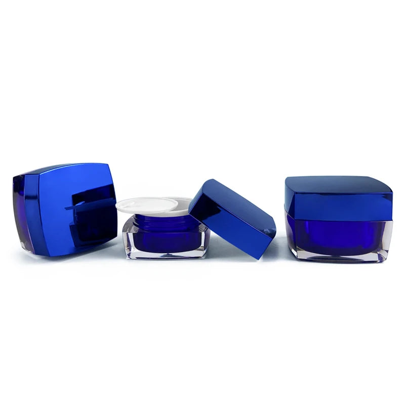 Wholesale High Grade Cosmetic Packaging 5g 10g 15g 20g 30g 50g Black Square Acrylic Plastic Cream Container Jar for Uv Gel Jar