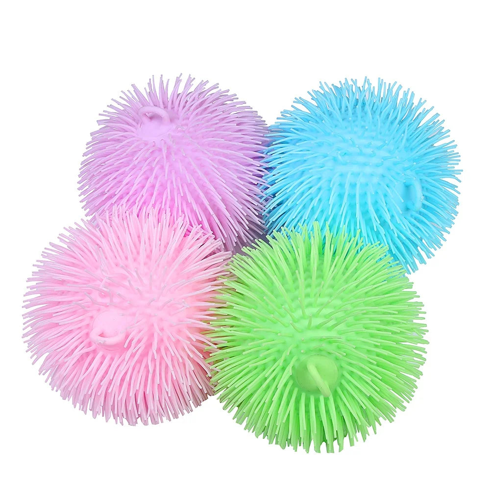 XTQ 7cm Puffer Ball Toy for Kids 5-7 Years Soft Squishy Hairly Toy Stress Relief Fidget Toy Made of TPR and PVA Plastic