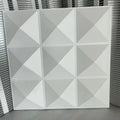 Low Price Bedroom Farmhouse Waterproof Eco-Friendly Interior Decorative Matte White Rhombic 3D PVC Wall Panels