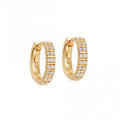 YINJU 925 Sterling Silver Gold Full Pave CZ Hinged Hoop Bohemian Earring Jewelry