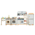 Children Role Play Wooden Toy Nordic Style Pretend Kitchen Refrigerator Oven Washing Machine Kids Educational Wooden Kitchen Toy