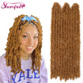 Sharopul New Butterfly Locs Crochet Hair Ombre Brown Pre Looped Distressed Locs Crochet Braids Hair Extensions