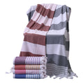 Extra Heavy Jacquard Rectangle Bath Towel Sheets Customized Logo Striped Cotton-Polyester for Adults Beach 50pcs Per Order