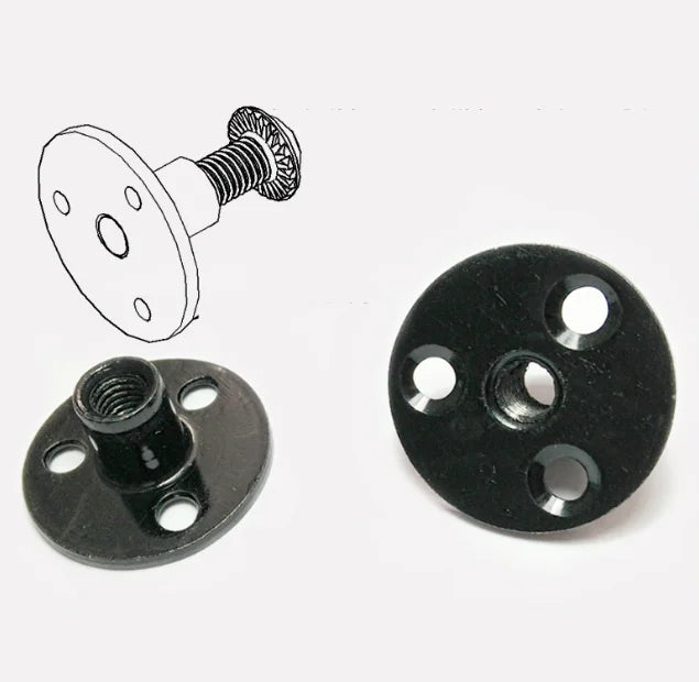 M8 M10 Black Zinc Iron Plate Nut Furniture Nut Lock Three Hole Nut