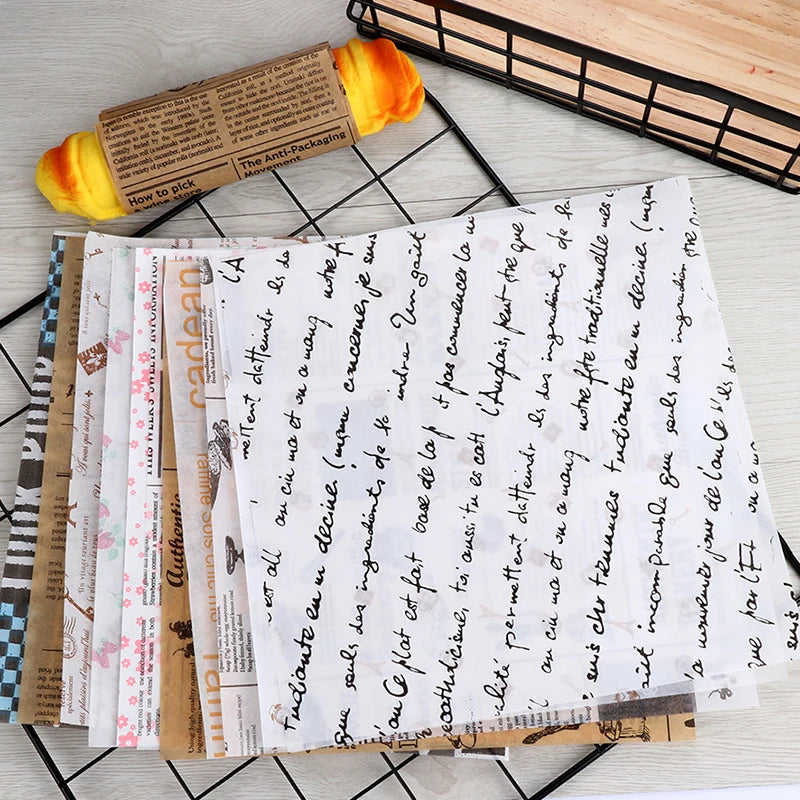 Custom Logo Food Grade Grease Proof Bread Oil Sushi Wrapping Paper for Sandwich Wrapping Baking Paper Wrapping Use Sugar Carton