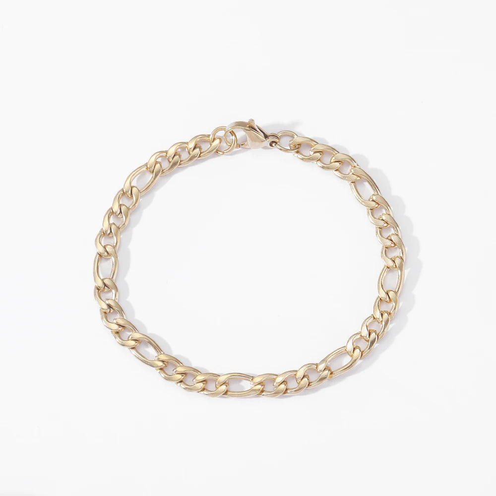 SB011   5mm 7inch 8inch Stainless Steel Chain Hip Hop Chain Bracelet