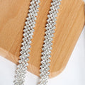 Crystal Necklace with Water Diamond Flower Chain Five Slanted Rows Made of Glass and Featuring Loose Rhinestones for Garments