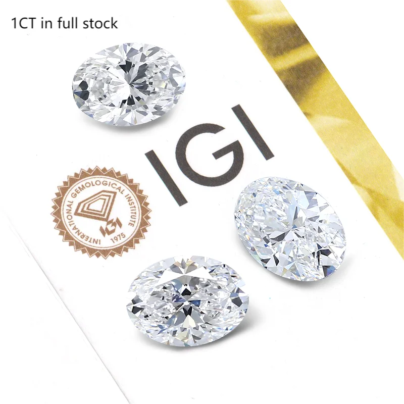 2CT 3CT Oval Cut IGI Certified DEF VVS VS Big Loose Created Starsgem Wholesale Synthetic HPHT CVD Lab Grown Diamond Filled