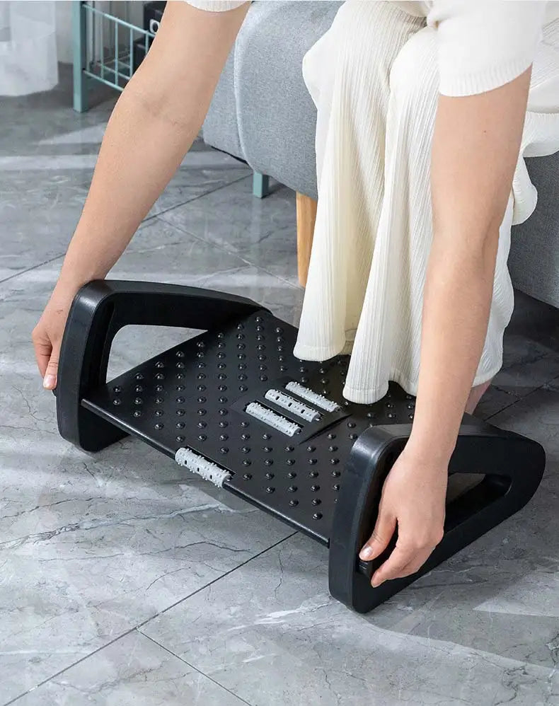Under Desk Adjustable Footrest with Messaging Rollers PP Material Healthy Life