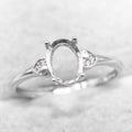 Sterling Silver 6*8mm Semi Mount Ring Frame Empty Blank Support Claw Setting S925 Base Holder Without Center Stone for DIY Inlay