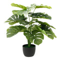 Factory Direct Sales Lifelike Plastic Large Leaf Artificial Monstera Plant Faux Tropical Plants in Pot for Interior Decoration