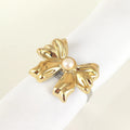 Napkin Rings Creative Pearl Set Bow Napkin Rings Christmas Hotel Table Napkin Clasps