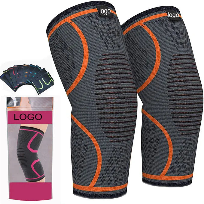 Factory Customized Compression Knitted Breathable Knee Support Sleeve for Sports Brace