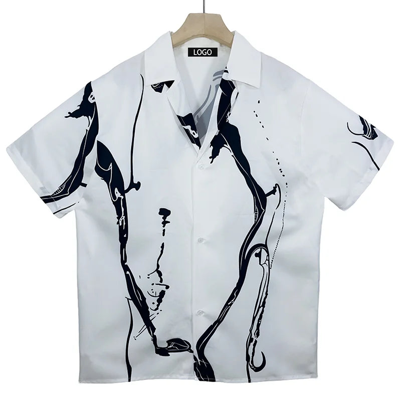 Men's Summer Hawaiian Shirt Custom Wholesale Breathable Beach Party Short Sleeve Floral Pattern Single Breasted Anti-Wrinkle