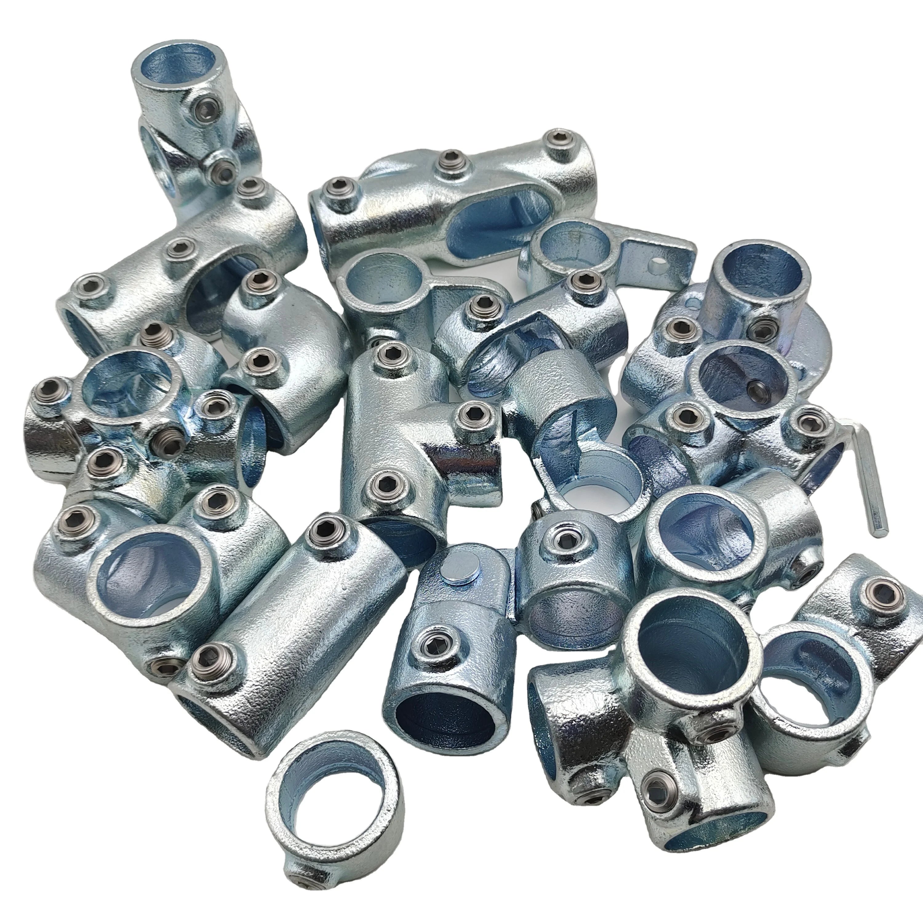 26.9MM Pipe Clamp Fittings Steel Pipe Key Clamp Hot-dip Galvanized Steel Pipe Joints for Safety Guardrails;racking;fencing