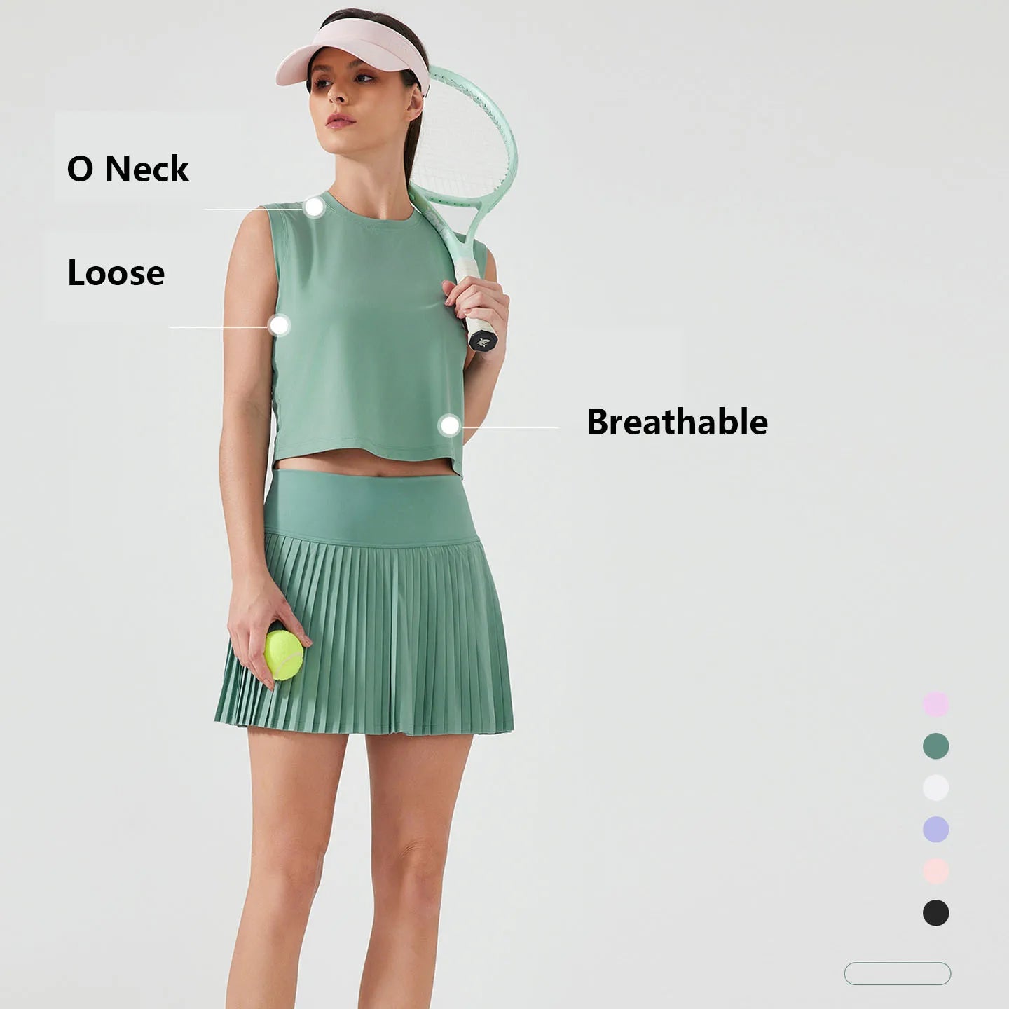 Custom Logo Summer Breathable Cool Loose O Neck Crop Tank Top Outdoor Running Fitness Sleeveless Active Top