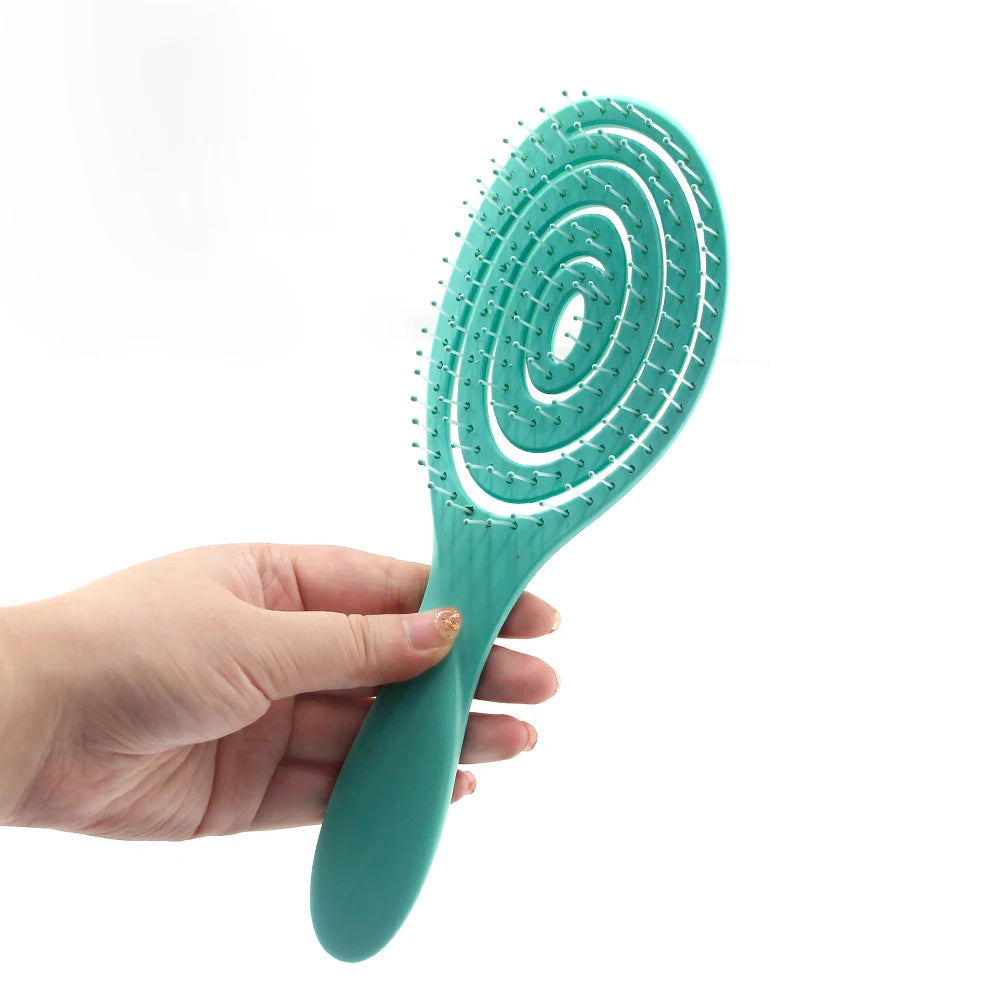 Hot Sale Curved Vent Detangling Hair Brush Hollow Design Massage Hair Brush Wet and Dry Comb for Women and Men