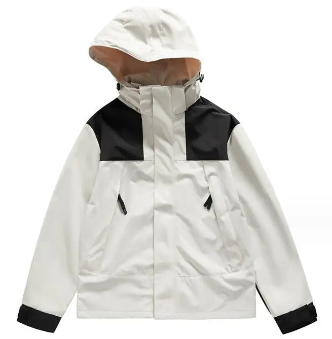 Men Women Mountain Waterproof Jacket Outdoor Windproof Hooded Jacket Couples Running Hiking Rain Jacket