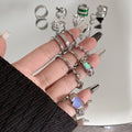 Factory Price Ring Mix Designs MOQ 30pcs Trendy Jewelry Gift  Shiny Female Silver Plated Rings