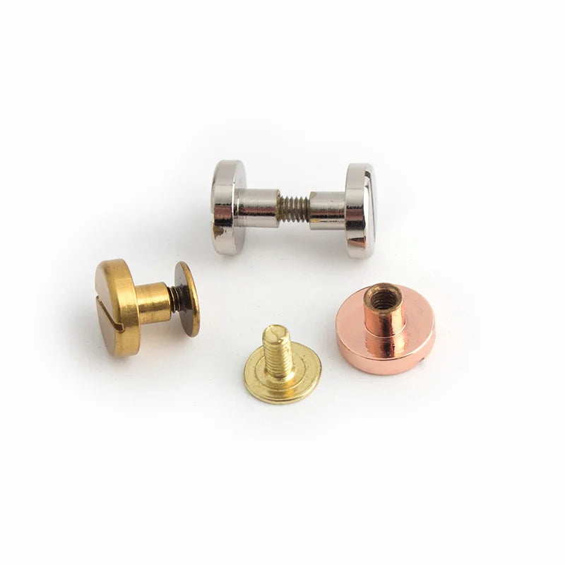 Nolvo World Accesseries Feet Screw Metal Studs Copper Rivet Screw Bag Bottom for Shoe Belt Leather Handbag Belt Purse