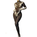 Sexy Long Sleeve Rhinestone Bodysuits Show Cosplay Costume Club Party Dancer Leotard Bodycon Romper Women One Piece Jumpsuits