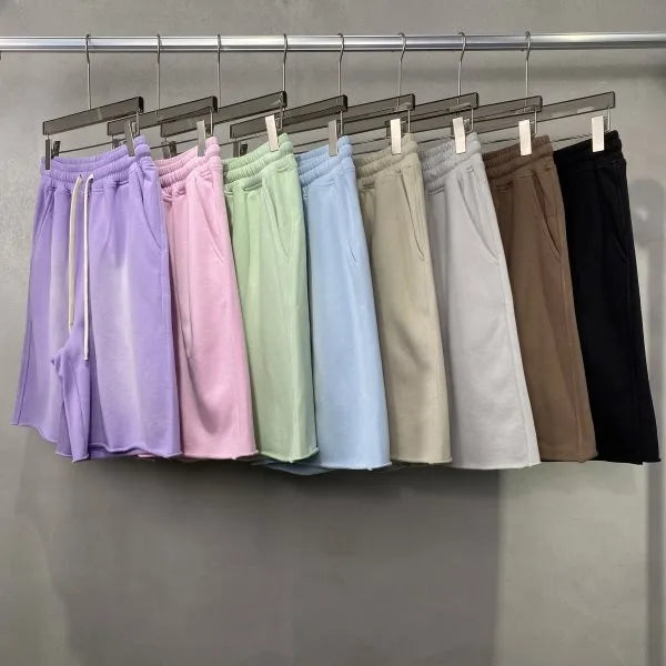 Men's Shorts Custom Heavyweight Washed Sun Faded Shorts Streetwear Jogging Sports Vintage Distressed Acid Washed Shorts for Man
