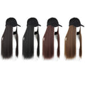 24inch Synthetic Baseball Cap Wig Long Curly Hair Natural Connection Multi Color Women Adjustable Hat Wig