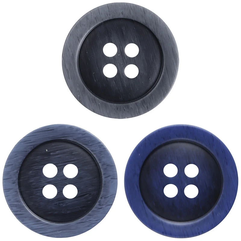 Round Retro Gradient Color Hand Sewn Four-eyes Resin Button for Denim Jacket Suit Shirt Cardigan Sewing on Garment Buttons