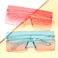 Superhot Eyewear 12263 Fashion Women Square Oversized Sunglasses One Piece Lens Rimless Ladies Sun Glasses