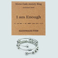 I Am Enough Layers Stainless Steel Spinning Fidget Beaded Ring Frosted Spinning Ball Spinner Open Adjustable Anxiety Layers Ring