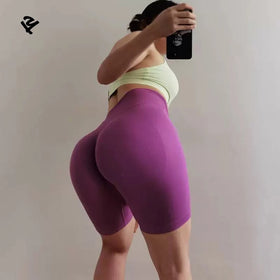 2026 High Quality High Waist Sports Yoga Gym Shorts for Women Custom Logo Slim Fit Seamless Women Fitness Workout Shorts