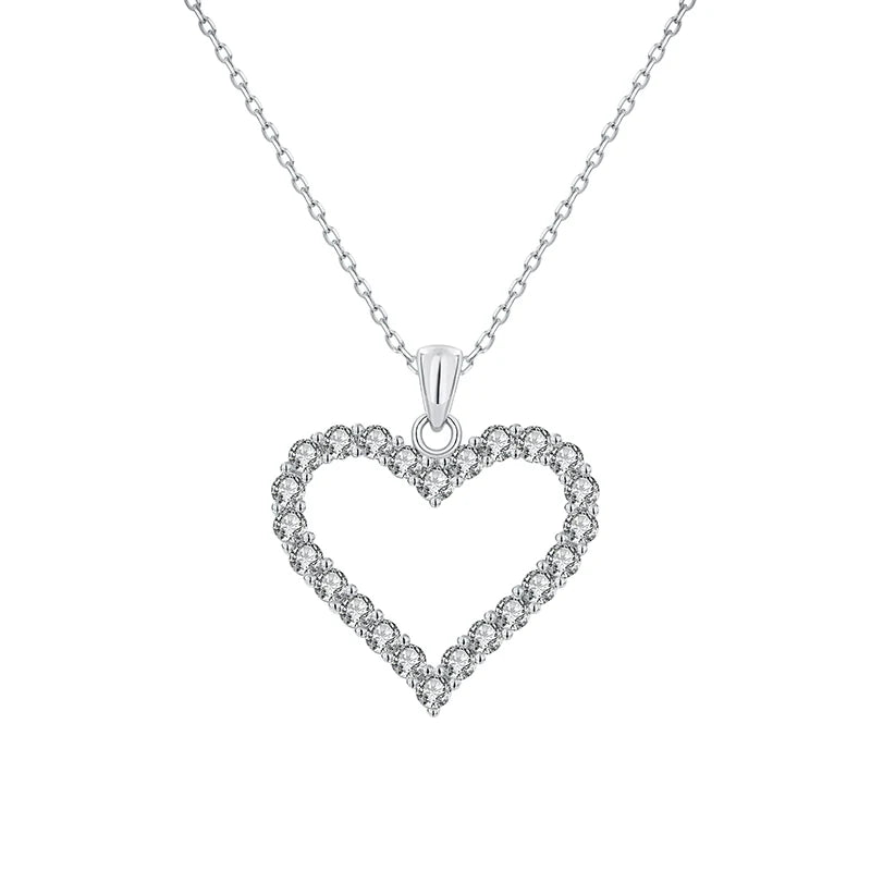 Wholesale Moissanite Heart Shaped Pendant 925 Sterling Silver D Color VVS1 Diamond Women's Valentine's Day Gift Necklace Jewelry