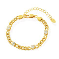IVIAPRO Trendy Jewelry High End Gold Plated Zircon Pave Curb Stainless Steel Bracelets for Women
