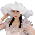6 Colors Fashion Chic Women Ladies Wide Brim Floppy Church Formal Hats Kentucky Derby White Fascinator Hats for Wedding Ladies