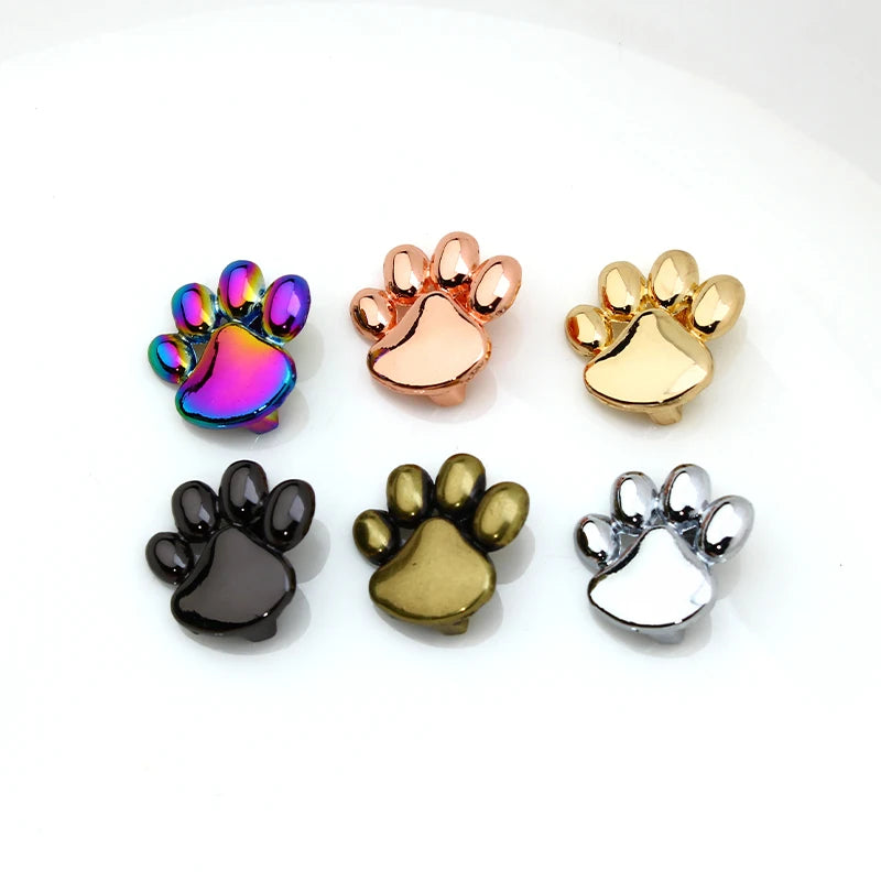 SL719 Bronze Black Golden Rose Color Dog Cat Bear Paw 10mm Slider Charms Fit 10mm Pet Collar DIY Necklace Bracelet Keychains